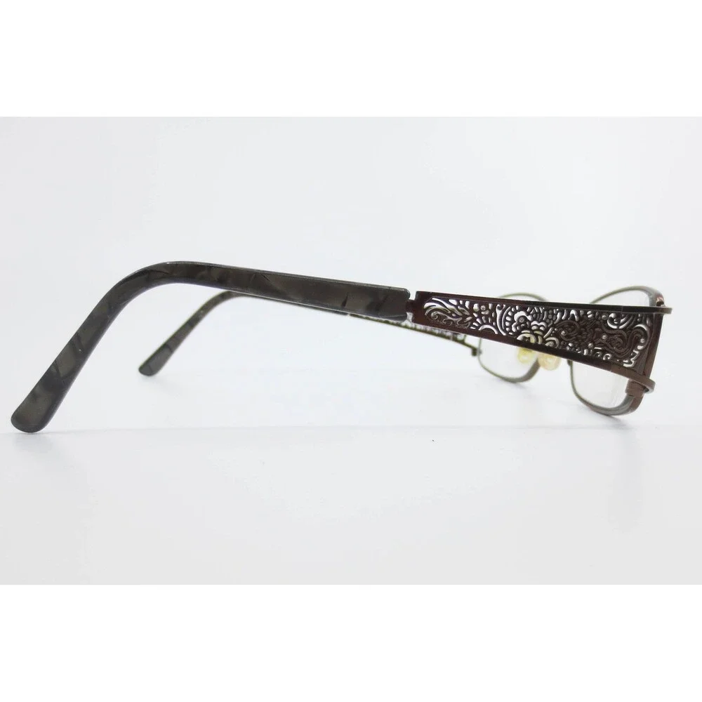Kay Unger New York Brown Floral Filigree Eyeglasses Frames 52-18-135 Rectangular